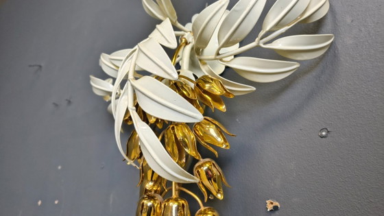 Image 1 of Vintage wandlamp met bloemenmotief van Hans Kögl, jaren 70.