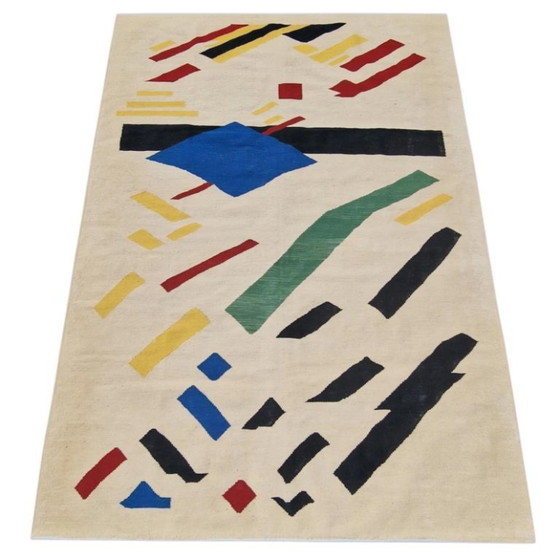 Kazimir Malevich Suprematistische compositie Handgeweven wandtapijt | Textielkunst | 244 × 176 cm (96 × 69 (photo 2 of 10)