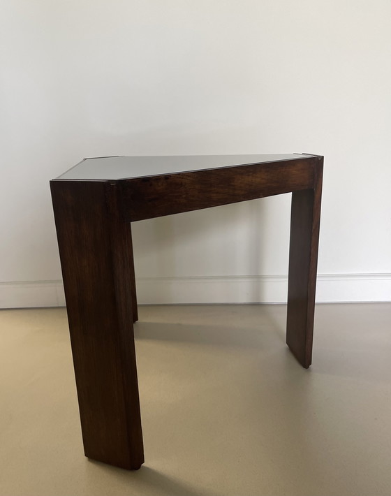 Image 1 of Vintage Porada Arredi wooden triangle side table
