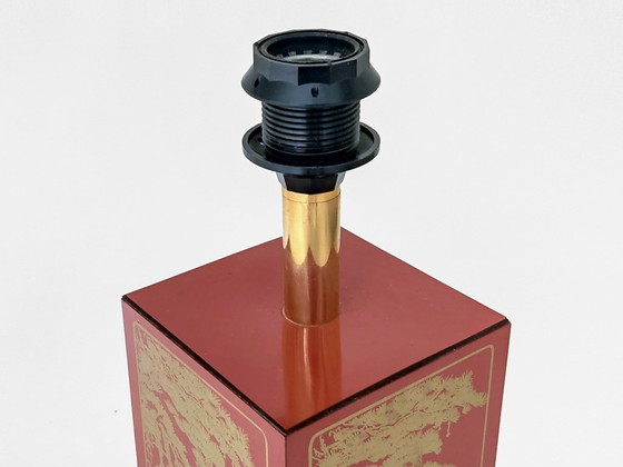Chinoiserie Table Lamp Claude Mahey – Textile, Vintage (photo 12 of 15)