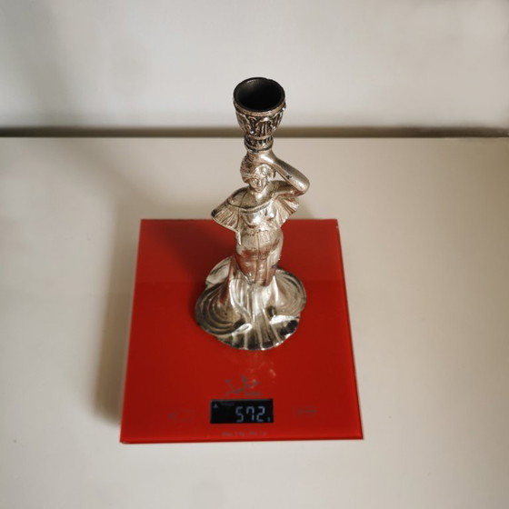 Image 1 of ANTIGUO CANDELABRO PLATEADO MODERNISTA