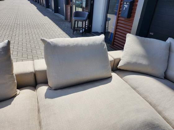 Image 1 of Flexform - Groundpiece hoekbank in beige stof by Antonio Citterio