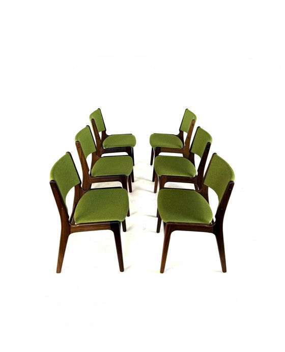 Image 1 of 6x gerestaureerde eetkamerstoel model 89, Erik Buch ‘60