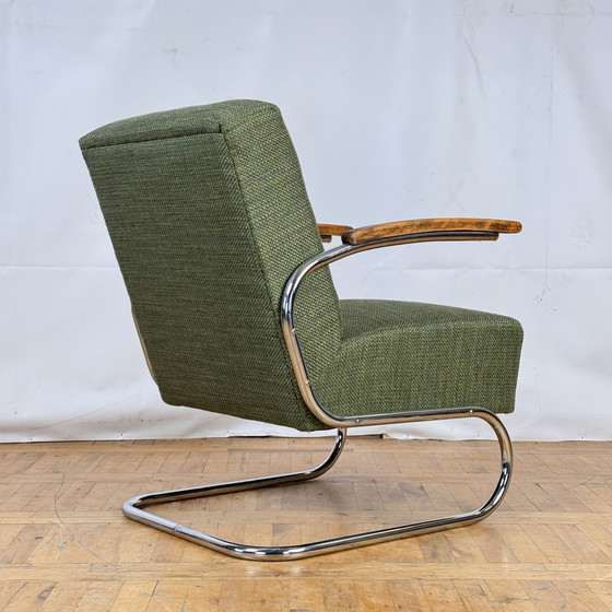 Image 1 of 2x S411 Tubular Steel Armchairs by Willem Hendrik Gispen for Thonet 1930s