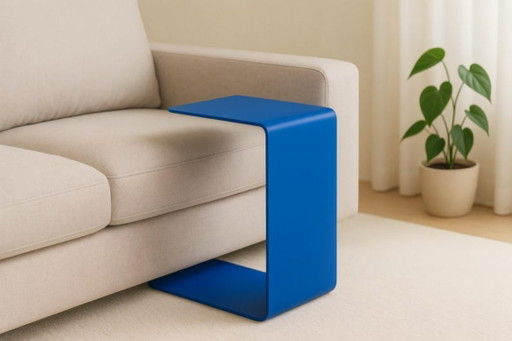Minimalistischer C-förmiger Beistelltisch aus Stahl – Moderner Sofatisch