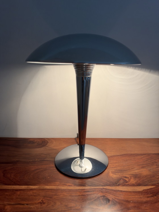 Tafellamp in Oceaanstomer / Paddenstoel Stijl – Verchroomd Metaal – vintage, Tafellampen, Chrome, Metal (photo 2 of 12)