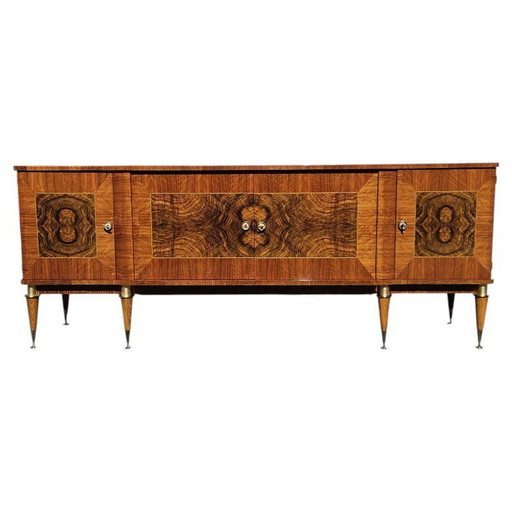Buffet français moderne du milieu du XXe siècle - Buffet luxueux en loupe de bois - Années 60