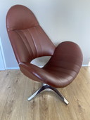 Fauteuil pivotant vintage Enrico Walles pour Romefa 1960