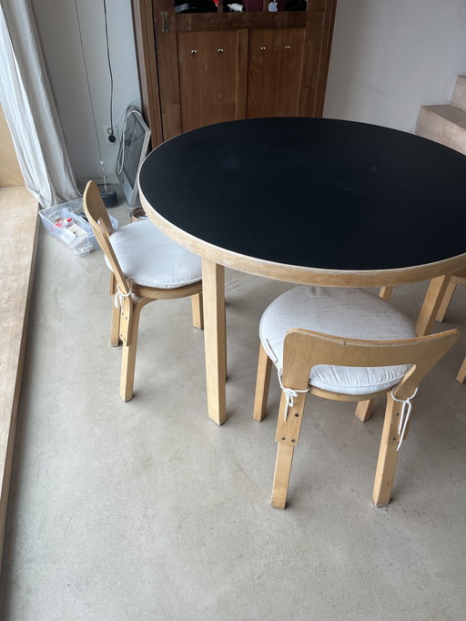 Alver Aalto vintage tafel y 2 estoelen y kruk