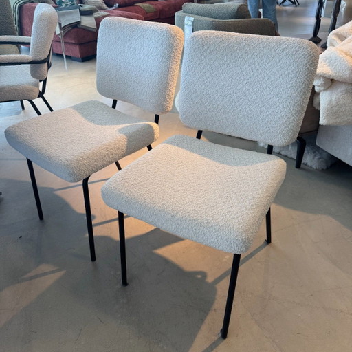 2x Bandy - Stof Wit – INHOUSE, eetkamerstoelen, Plastic, Textile