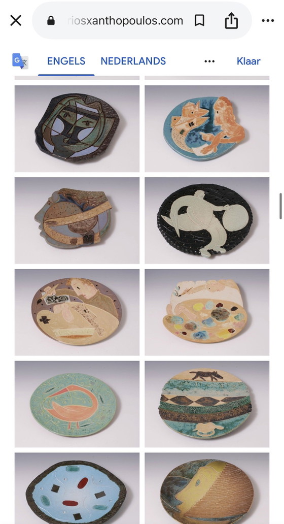 Originele Keramische Kunstbord Kunstenaar Dimitrios Xanthopoulos – Ceramic (photo 6 of 6)