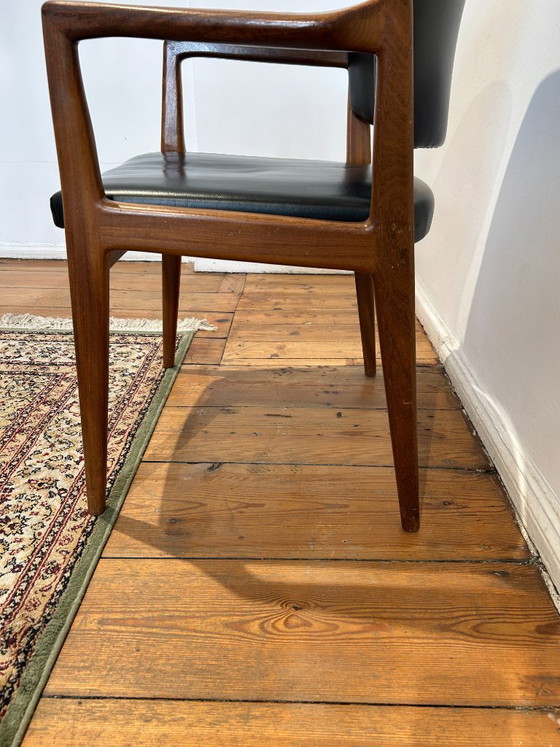 Fauteuil Wilkhahn, design du milieu du siècle, années 1960, avec étiquette – Wood, Leather (photo 7 of 8)