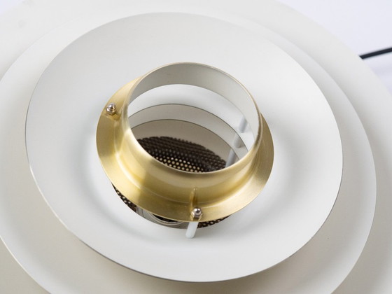 Danish vintage pendant lamp Jeka by Kurt Wiborg, 1980s, Aluminium, Gold (photo 8 of 10)