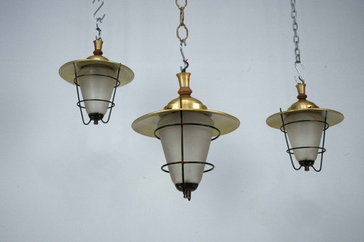 Set di tre lanterne di metà secolo. Italia, anni '60.
