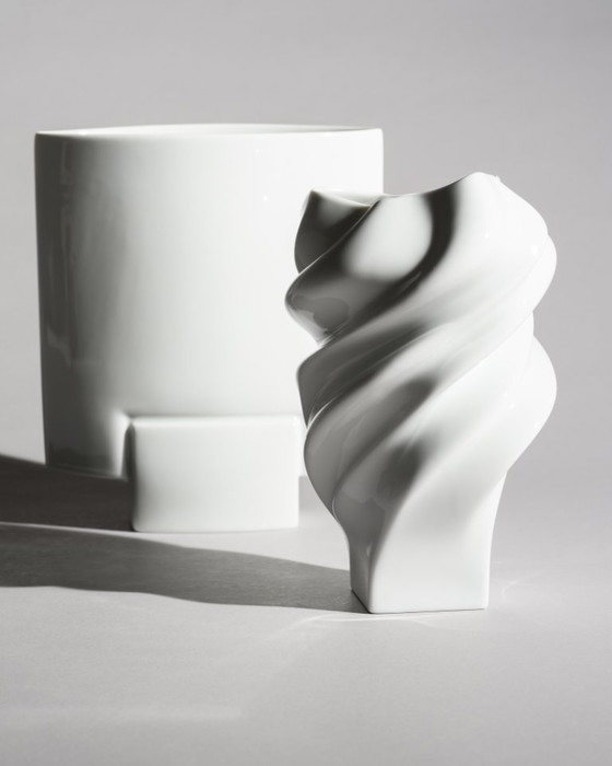 Image 1 of Rosenthal Porcelain Vase Duo “Debut” by Michael Boehm & “Squall” by Cédric Ragot