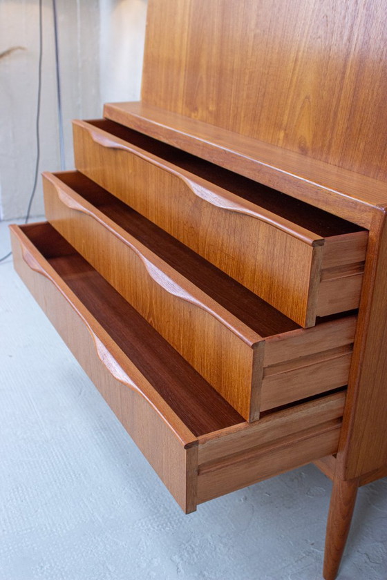 Image 1 of Scrivania da segretaria vintage in teak Erling Torvits, scrivania da scrittura danese