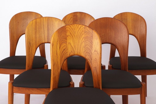 Set di 6 sedie da pranzo del designer danese Niels Koefoed (anni '70)