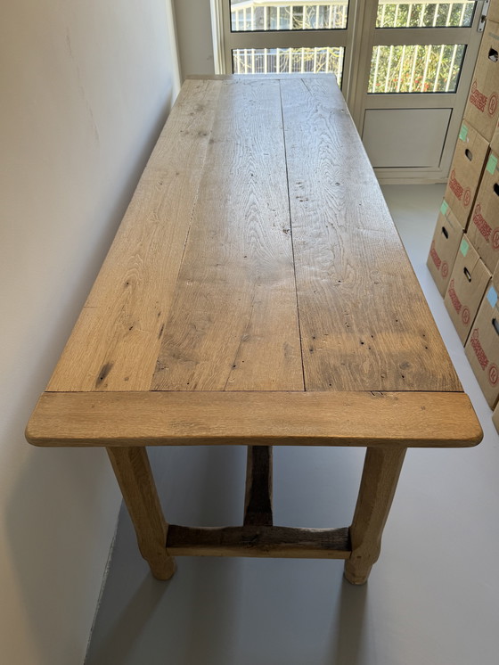Image 1 of ANTIQUE lye-treated wooden DESK / COUNTER / WORKBENCH / DINING TABLE