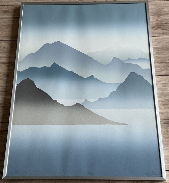 Tríptico (tres paneles) Paisaje escocés ‘Lochnan’, serigrafías – Roggenkamp, Arte, Glass, Paper (photo 3 of 15)
