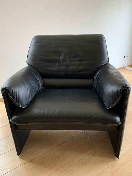 Sedia Leolux Bora Beta, pelle nera