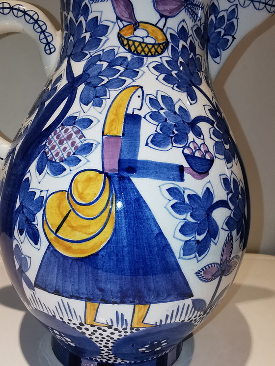 Image 1 of Charlotte Hartmann, Ceramist Te Velten, Ofen Museum. Pouring Jug With Motif Paradise Garten