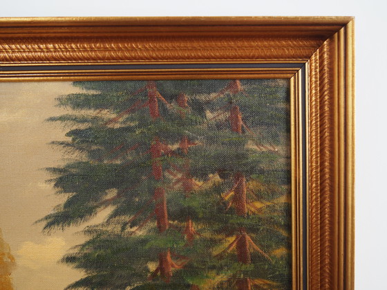 Image 1 of Tableau "Le cerf au bord de la route", design scandinave, années 1970