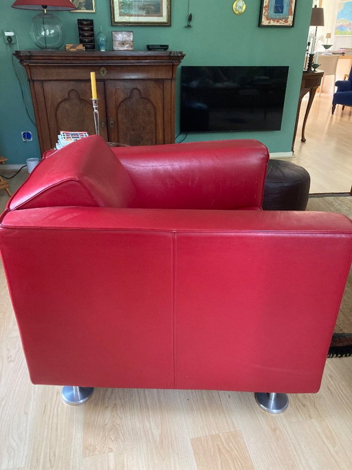 Sillón de cuero rojo de Designonstock – Design on Stock, fauteuils, Leather, Metal (photo 2 of 6)