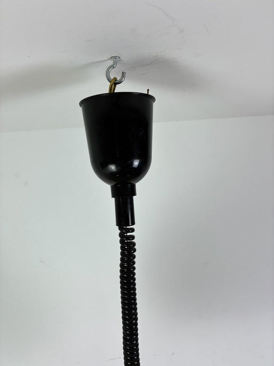 Vintage mushroom Pendant lamp Massive space age, Plastic, Chrome, Orange (photo 5 of 14)