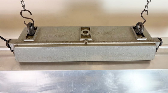 Image 1 of Industriële grijze buislamp van Elektrosvit, jaren 70