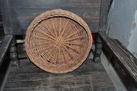 Rotan mand, jaren 40 – Decoratieve objecten, Rieten (photo 2 of 5)