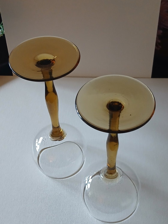 Image 1 of 2 antieke wijnglazen Jugendstil / Art Nouveau