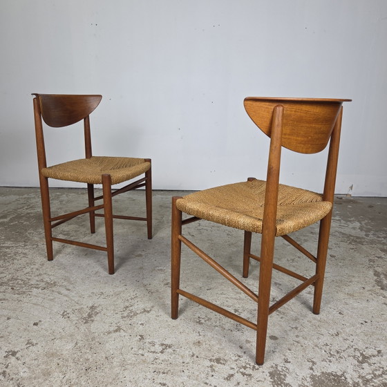 Image 1 of 2x Peter Hvidt, Mølgaard Nielsen eetkamerstoel Deens vintage