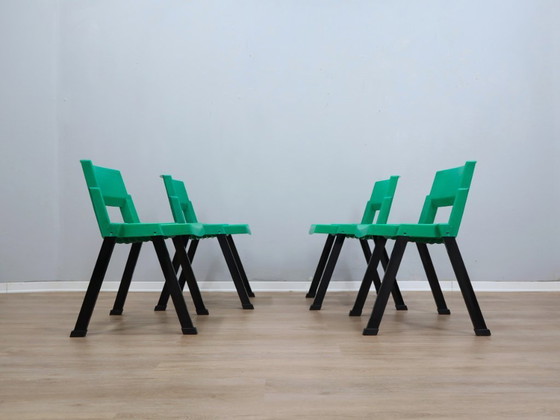 Image 1 of Set aus 4 postmodernen „City“-Stühlen von L/O für LAMM 1980er Jahre