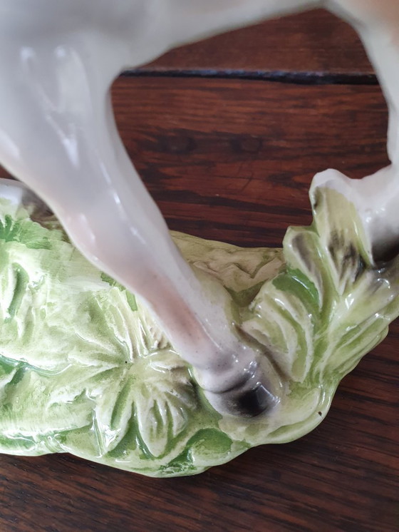 Image 1 of Figurine en céramique vintage d'une jument et de son poulain, vers 1950-1970