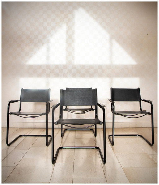 Set di 4 poltrone Breuer B34, edizione italiana degli anni '80