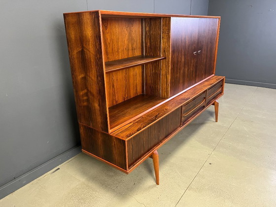 Image 1 of Oswald Vermaercke Paola highboard van palissanderhout voor V-Form België 1959