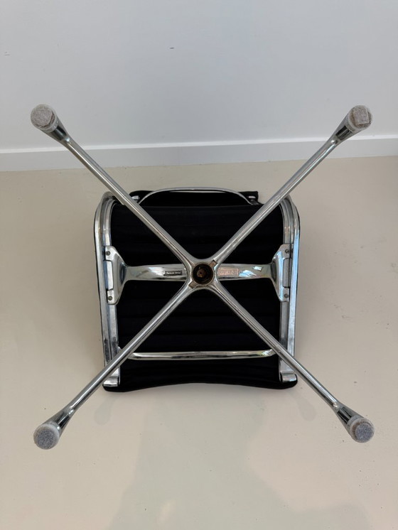 Image 1 of Herman Miller EA105 Bijzetstoel - Zwart Hopsak / Chroom - Origineel USA Vintage (Niet Vitra)