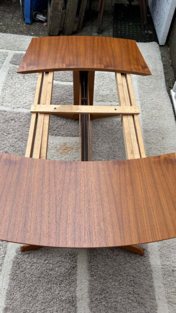 Image 1 of Mid-century salontafel in hoogte verstelbaar en uitschuifbaar