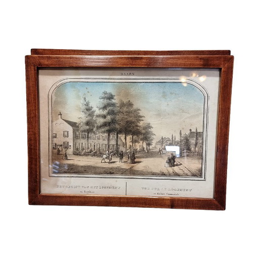 Lithographies anciennes de Baarn encadrées, années 1920