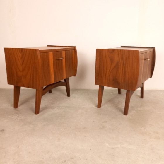 Image 1 of 2x Louis van Teeffelen nachtkastje teak| vintage jaren 60