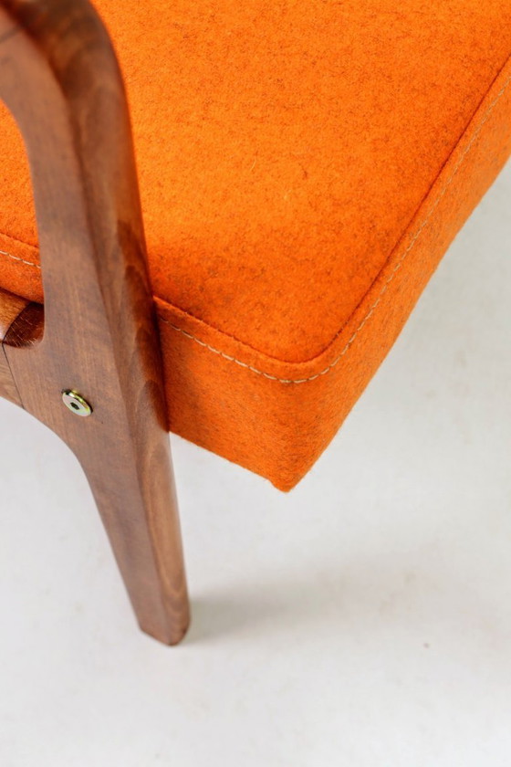 Image 1 of Vintage armchair papaya orange wool 1960