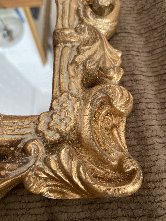 Image 1 of Miroir Hollywood Regency en bois vintage