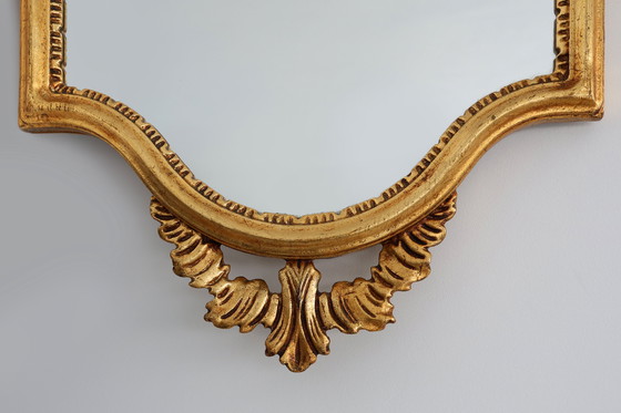 Image 1 of Miroir doré de style baroque du milieu du siècle, France, années 1950
