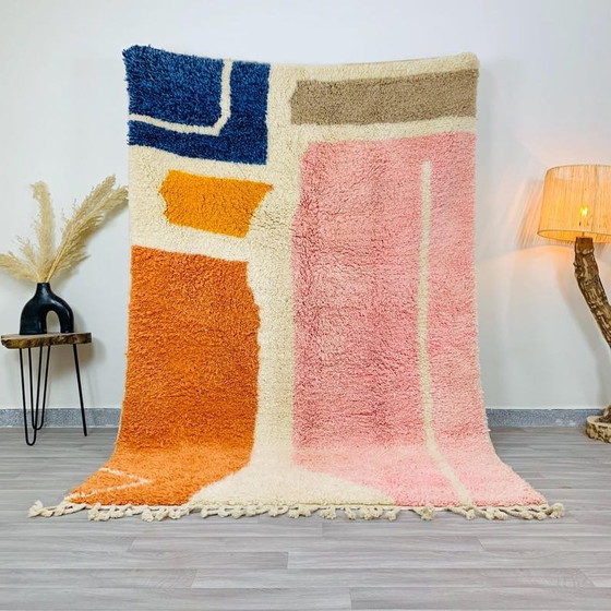 Alfombra tejida a mano de pura lana, hecha por encargo, tamaño 1,5/2,5 m – Alberto Bazzani, Wool (photo 3 of 5)