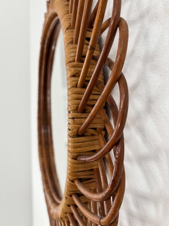 Spiegel met bamboe en rieten lijst, Italië, 1960 – Rotan, Mid Century Modern (photo 8 of 9)
