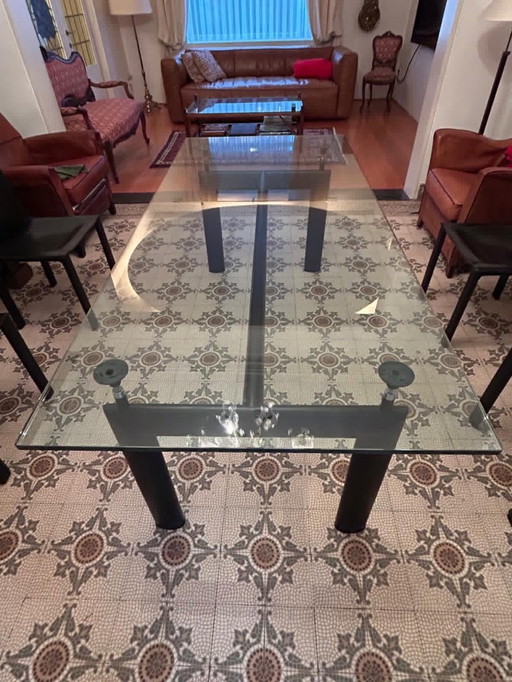 Vintage replica of a Cassina LC6 dining table