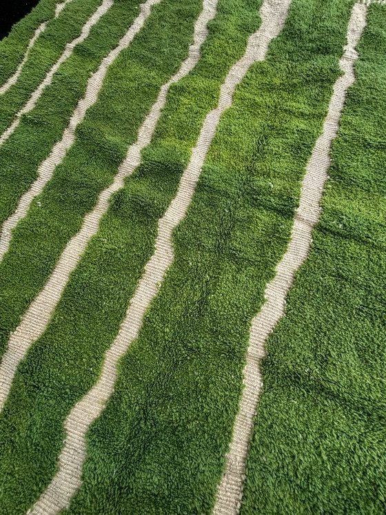 Image 1 of Tappeto verde marocchino 200x300 cm – Tappeto in lana fatto a mano, tappeto berbero moderno