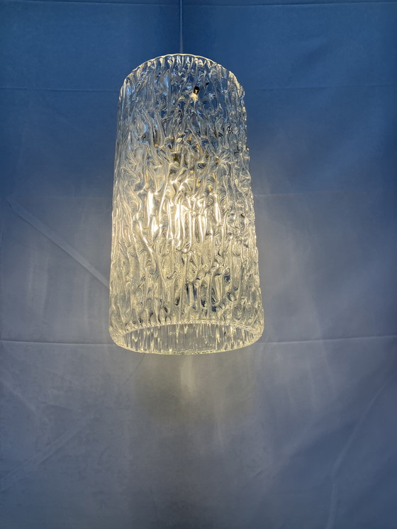 Image 1 of Suspension vintage en verre dépoli Kalmar Franken années 1950/60