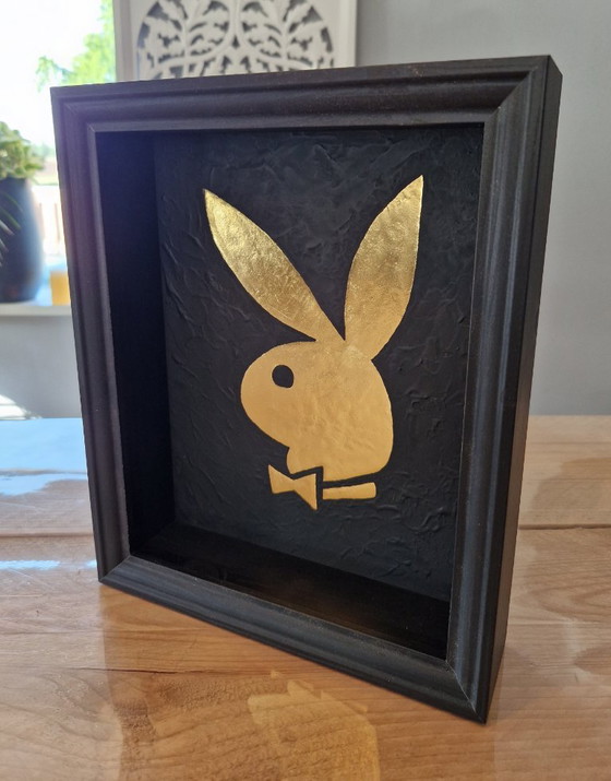 Bunny 23kt gold artwork in frame limited edition 01/20, MarsDeco, Wood, Other, Modern (photo 3 of 7)