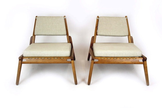 Image 1 of Restored Mid-Century Scandinavian Hunting Chairs attributed to Uno & Östen Kristiansson, 1950s, Set of 2